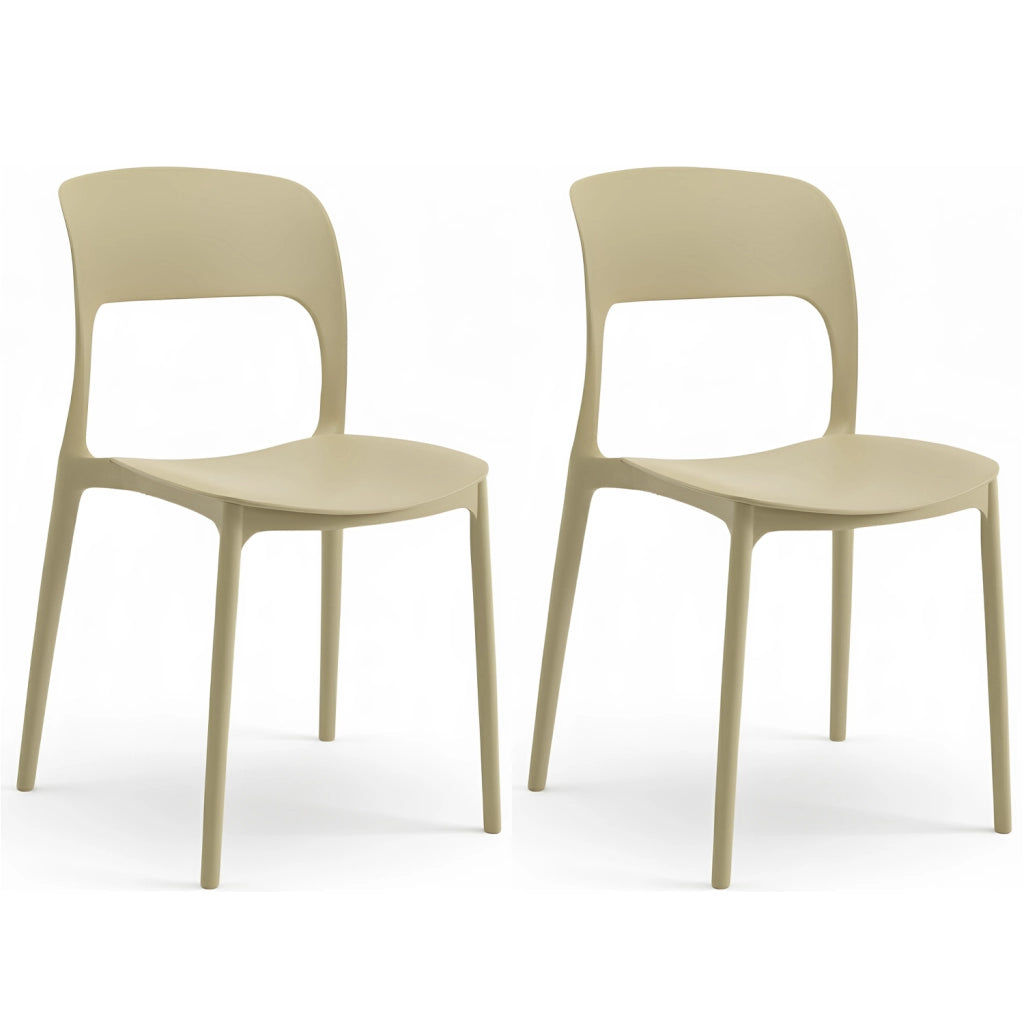 Sedia In Polipropilene Marte Ergonomica Arredo di Design Esterno e Interno da Giardino Impilabile Sedie M Sabbia/2 Sedie