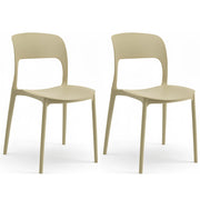Sedia In Polipropilene Marte Ergonomica Arredo di Design Esterno e Interno da Giardino Impilabile Sedie M Sabbia/2 Sedie