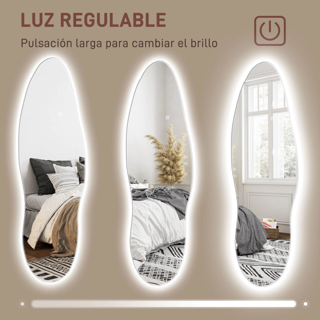 Specchio da Parete a Pieno Corpo con Luci LED ¨C Minimal ¨C 120x40 cm