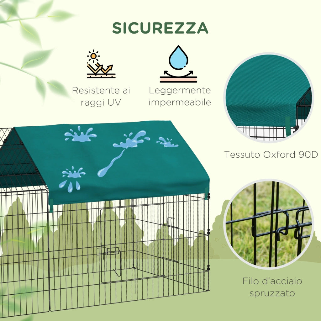 Gabbia per Conigli da Esterno e Interno ¨C Xylo ¨C Verde, 220x85x103cm