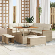 Set Divano da Giardino 8 pcs Beige polyrattan