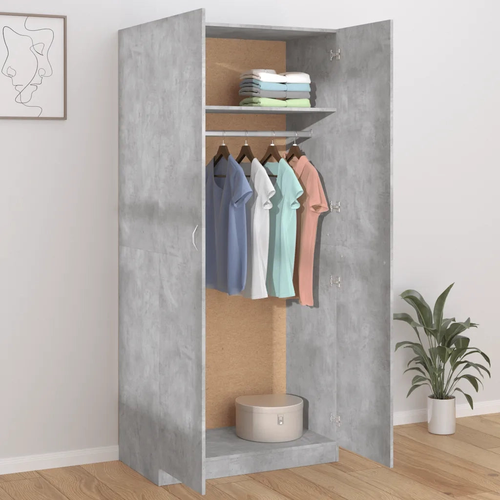 Armadio Grigio Cemento 90x52x200 cm in Legno Multistrato CFW9720944