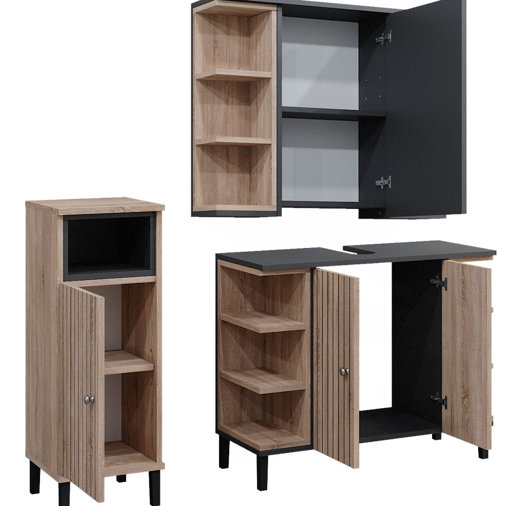 Vicco Set di mobili da bagno Sonoma 3 parti
