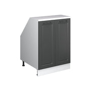 Mobile sottotetto Rion Antracite rustico/Bianco 60 x 83.8 cm con 2 porte, carcassa 60 cm profondità Vicco