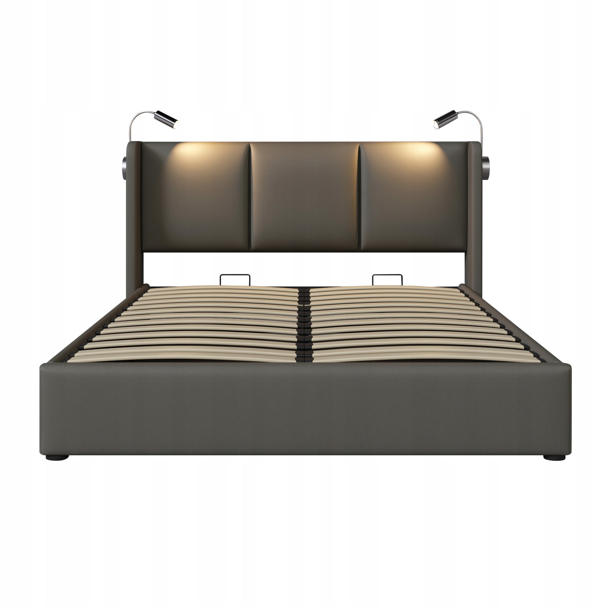 Letto imbottito con illuminazione - Xylo - 160x200 - Grigio