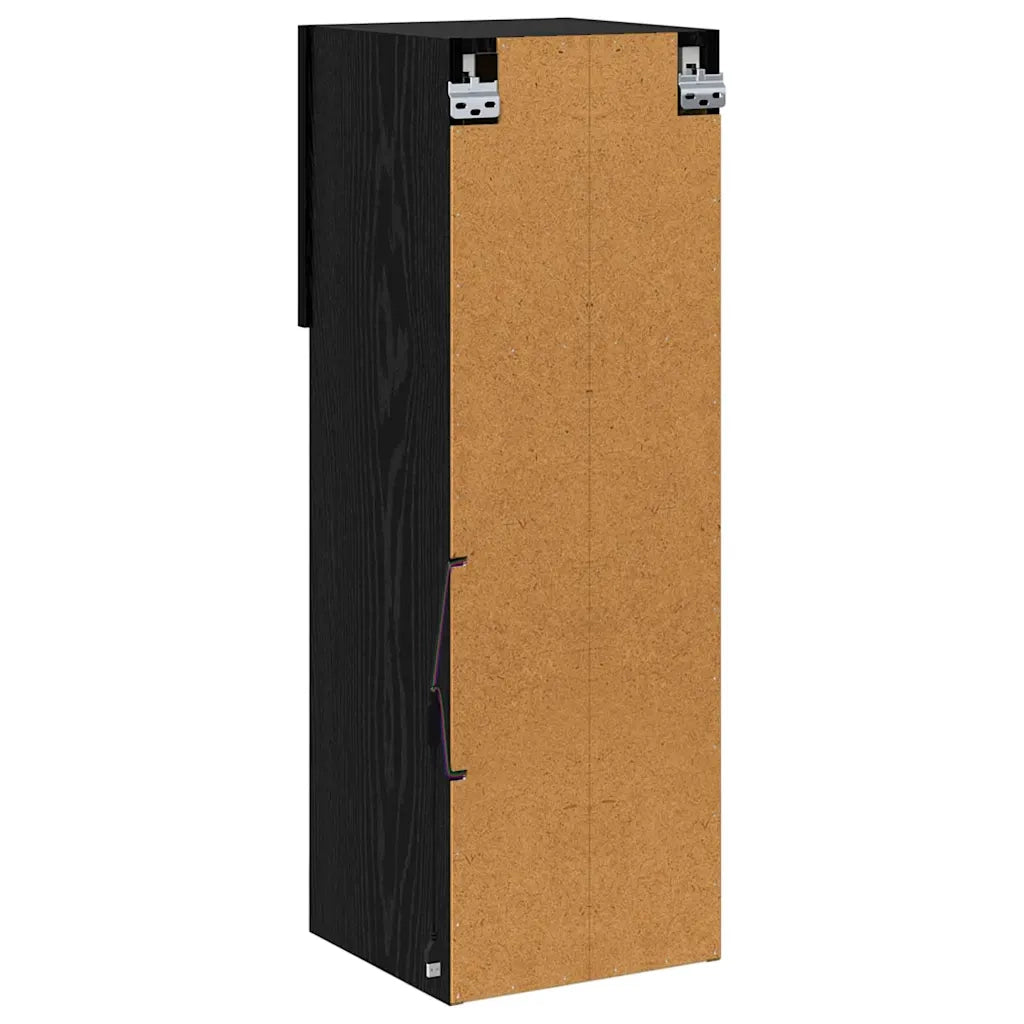 Mobiletti TV a parete 2 pcs Rovere Nero 30,5 x 30 x 90 cm 882953
