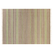 Tappeto in iuta beige e verde chiaro con motivo a righe e nappe 160 x 230 cm soggiorno camera da letto stile boho