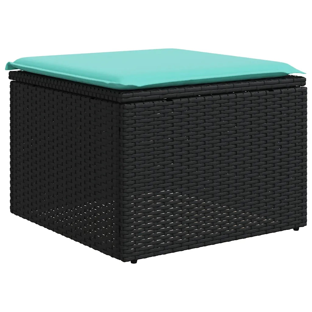 Salotto da Giardino-Set Divani da Giardino 4 pz con Cuscini Nero in Polyrattan 205126