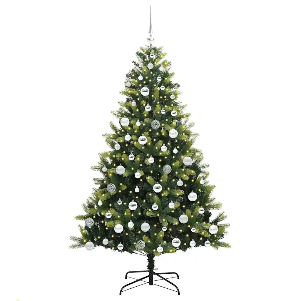 Albero di Natale Artificiale a Cerniera con 300 LED 180 cm 3395996