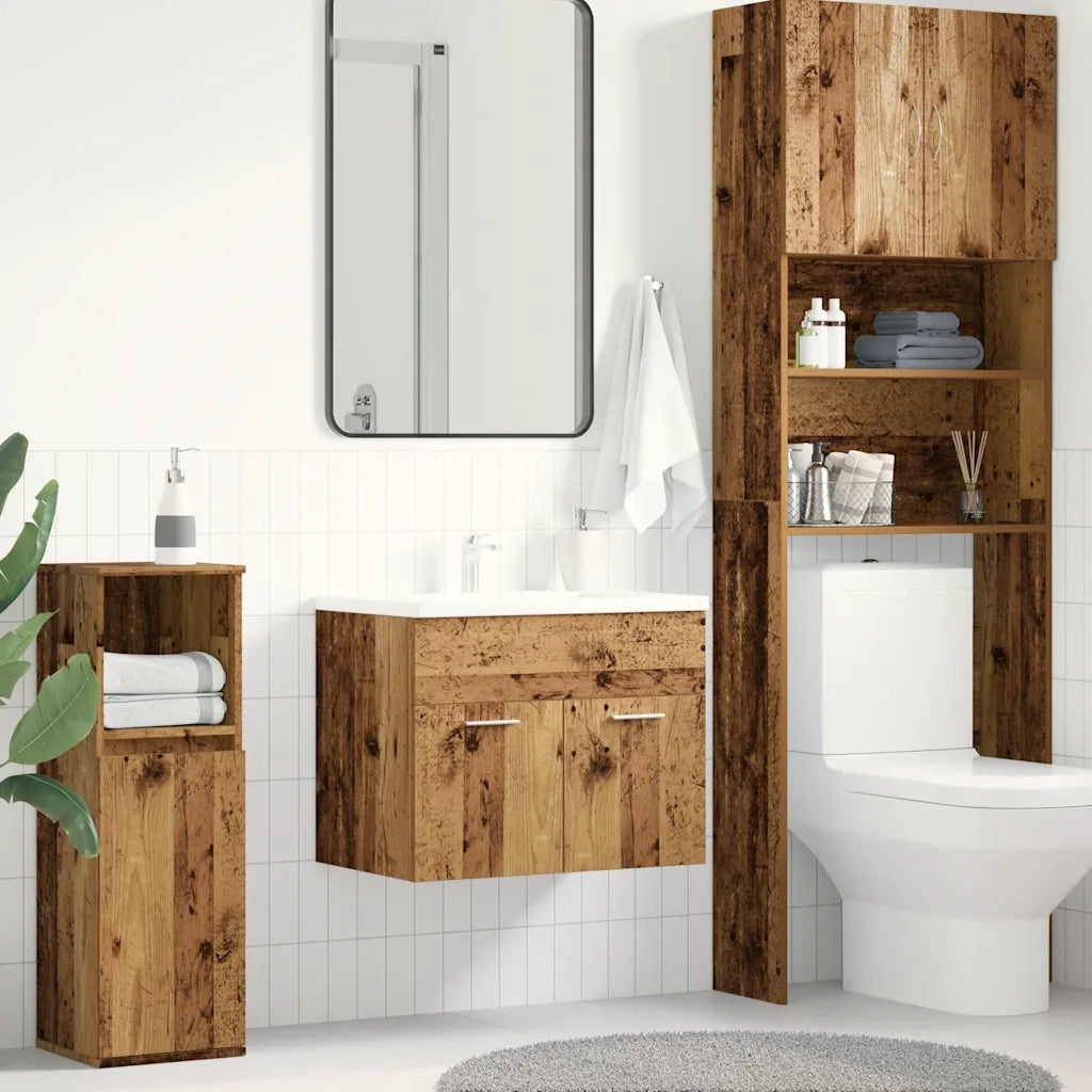 Mobile Lavabo Bagno-Armadietto da bagno Legno Antico 60x38,5x46 cm in Truciolato