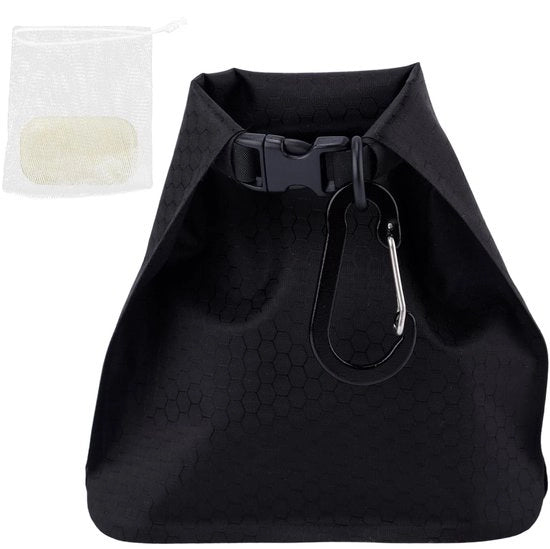 Zak per shampoo bar portatile con chiusura a carrello - idonea per viaggi - dimensioni 17x17cm