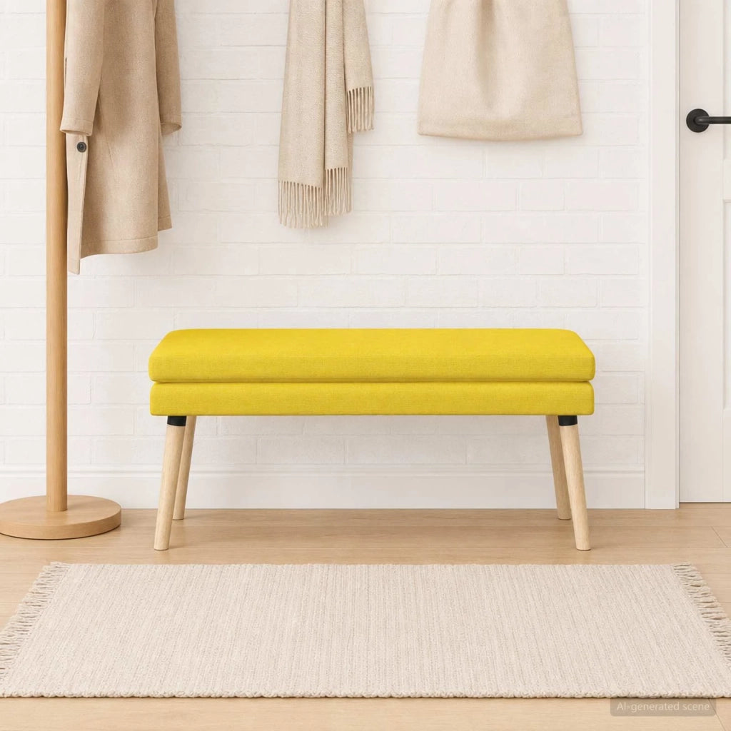 Panchina a doppio strato Giallo Chiaro 110 x 40 x 47 cm Tessuto 42038455