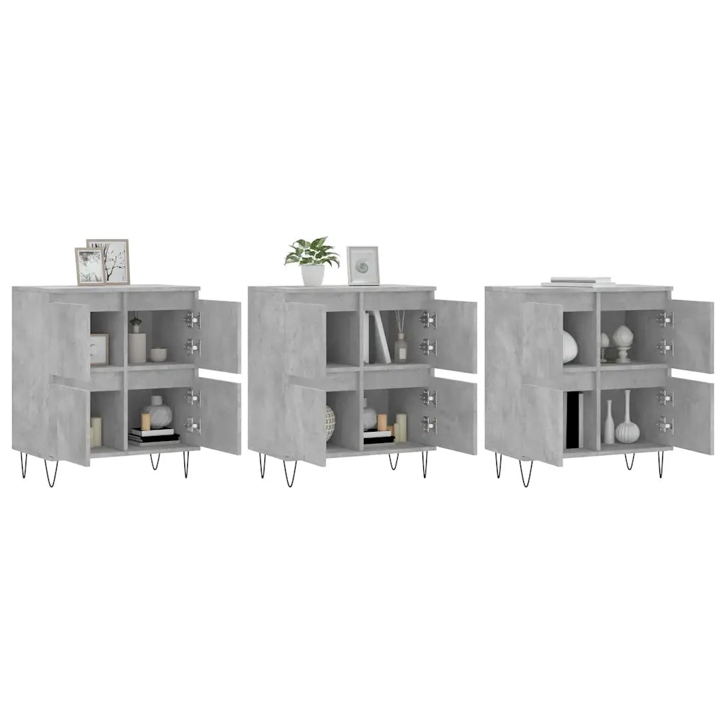 Credenze 3 pz Grigio Cemento in Legno Multistrato 3190201