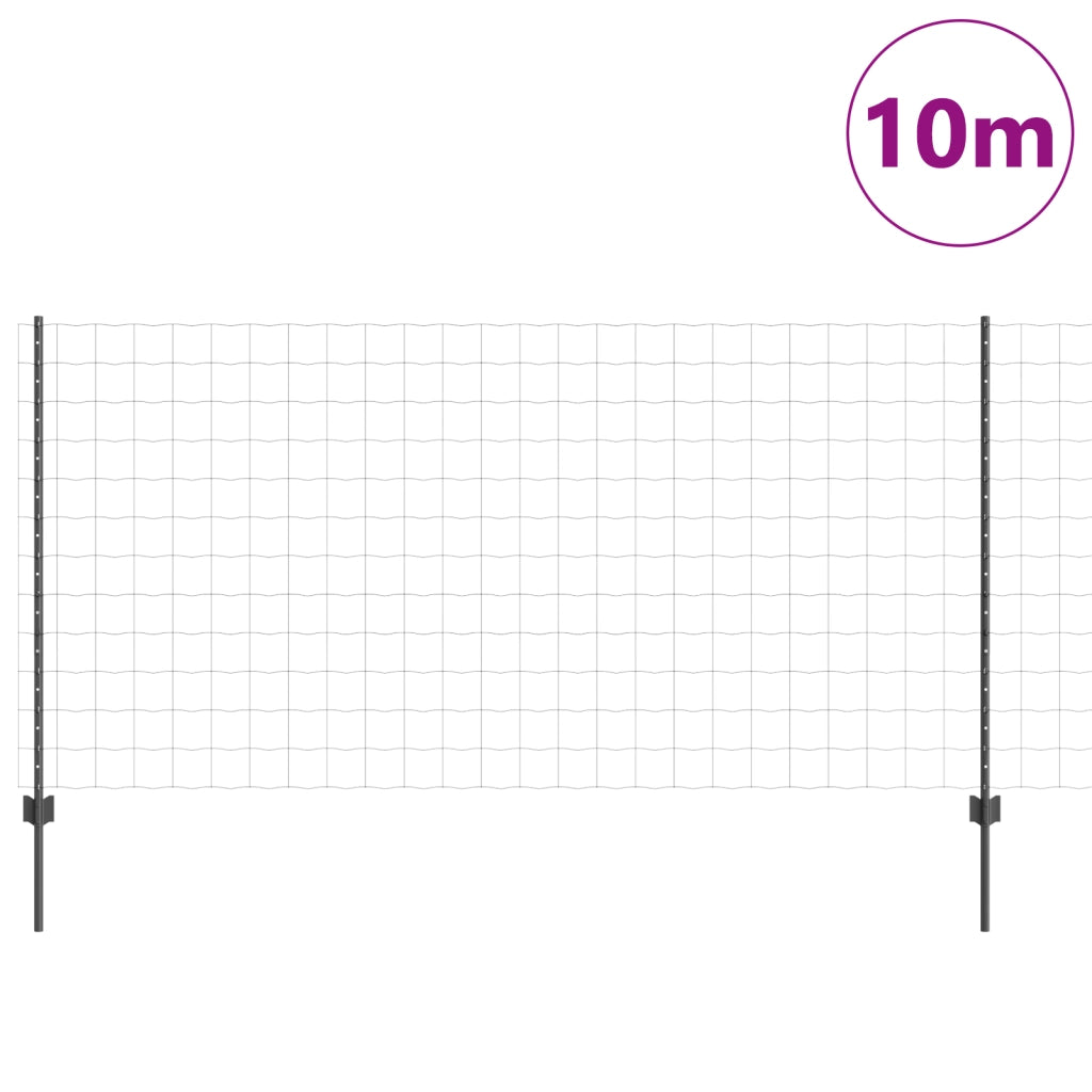 Recinzione Euro con 10 pali U Grigia 1.2x10 m Acciaio