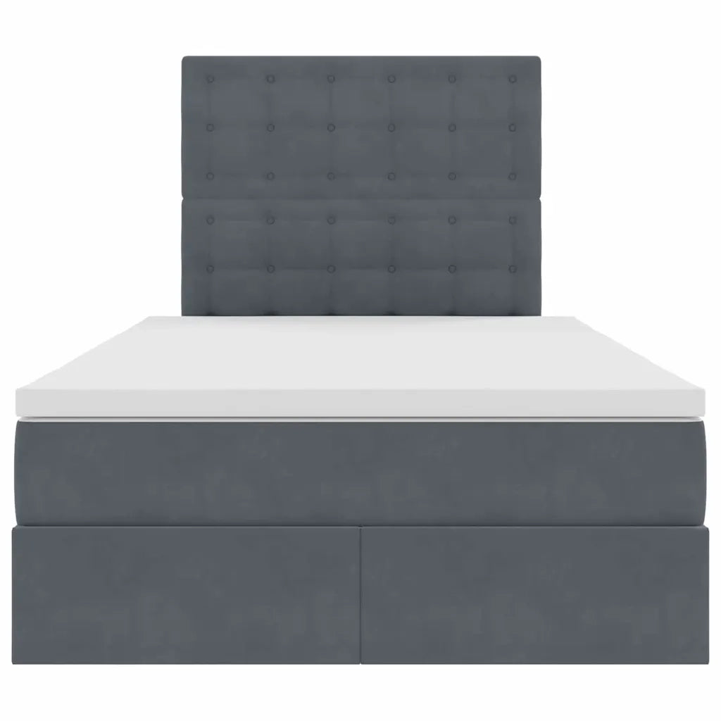 Letto con contenitore e materasso Grigio scuro 120 x 200 cm
