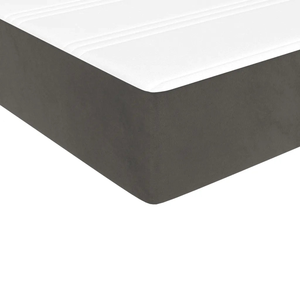 Materasso a Molle Insacchettate Rigidità Media Grigio Scuro 137x190x20 cm in Velluto