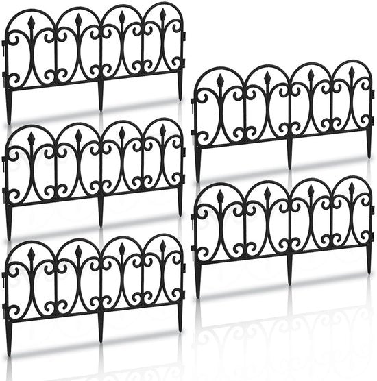 Bordino decorativo in plastica - 30 cm alto - nero - 10 parti