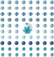 80 pezzi di ghiaccio di neve in legno per decorazioni natalizie, decorazioni natalizie in legno, ghirlande in legno con foro grande, per artigianato, gioielleria, fai da te, decorazioni natalizie (10 stili)