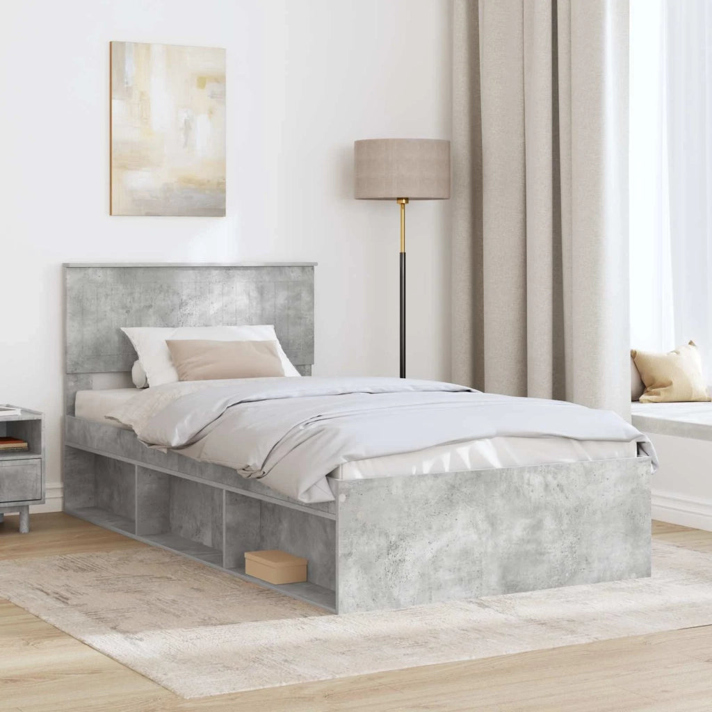 Struttura del letto Grigio Concretè 100 x 200 cm Pino massello