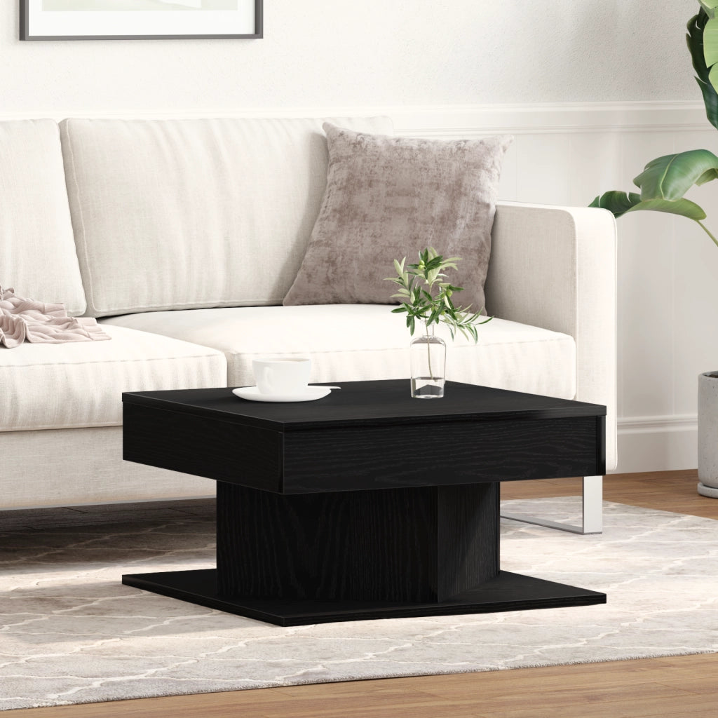 Tavolino da caffÃ¨  Nero Rovere 57x57x30 cm in legno ingegnerizzato