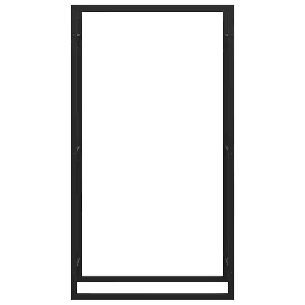Portalegna Nero Opaco 80x28x154 cm in Acciaio