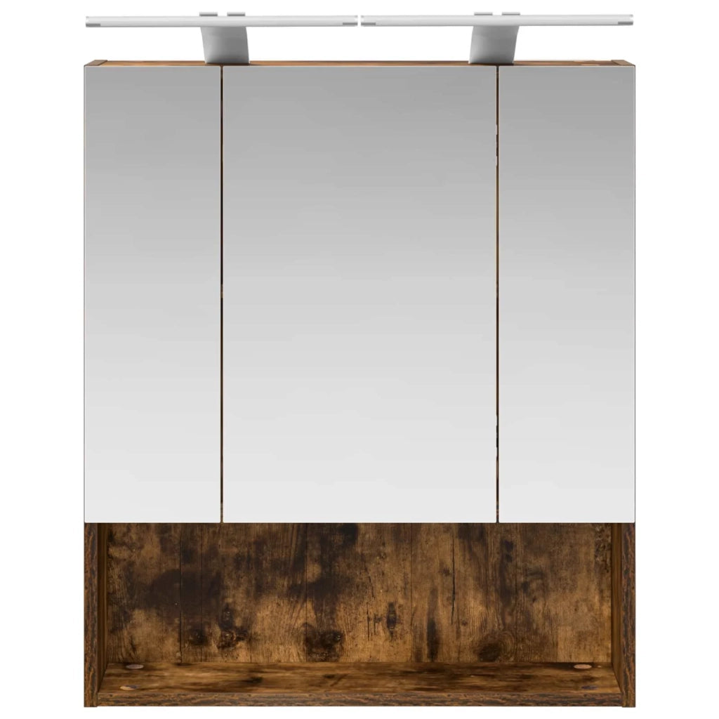 Mobiletto per specchio da bagno Rovere fumé 60 x 14.5 x 70 cm 889195