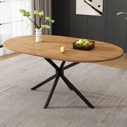 Tavolo da pranzo per 4-6 persone con piano in MDF e gambe incrociate, per cucina e sala da pranzo, naturale 120 × 80 × 75,5 cm