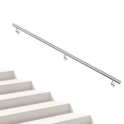 Corrimano a parete in acciaio kit inox AISI 304 argento, Lunghezza 200 cm, Ø 42,4 mm, per scale interni ed esterni