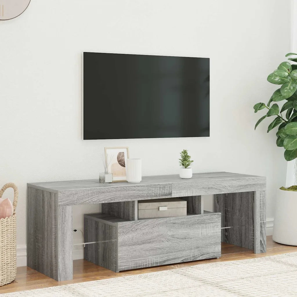 Mobile Porta TV con Luci LED Grigio Sonoma 120x35x40 cm cod mxl 13322