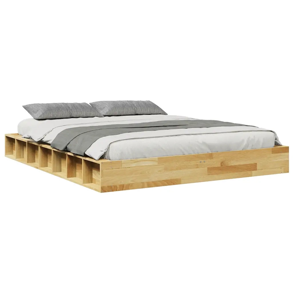 Struttura Letto Senza Materasso 160x200 cm in Legno di Rovere 3324125