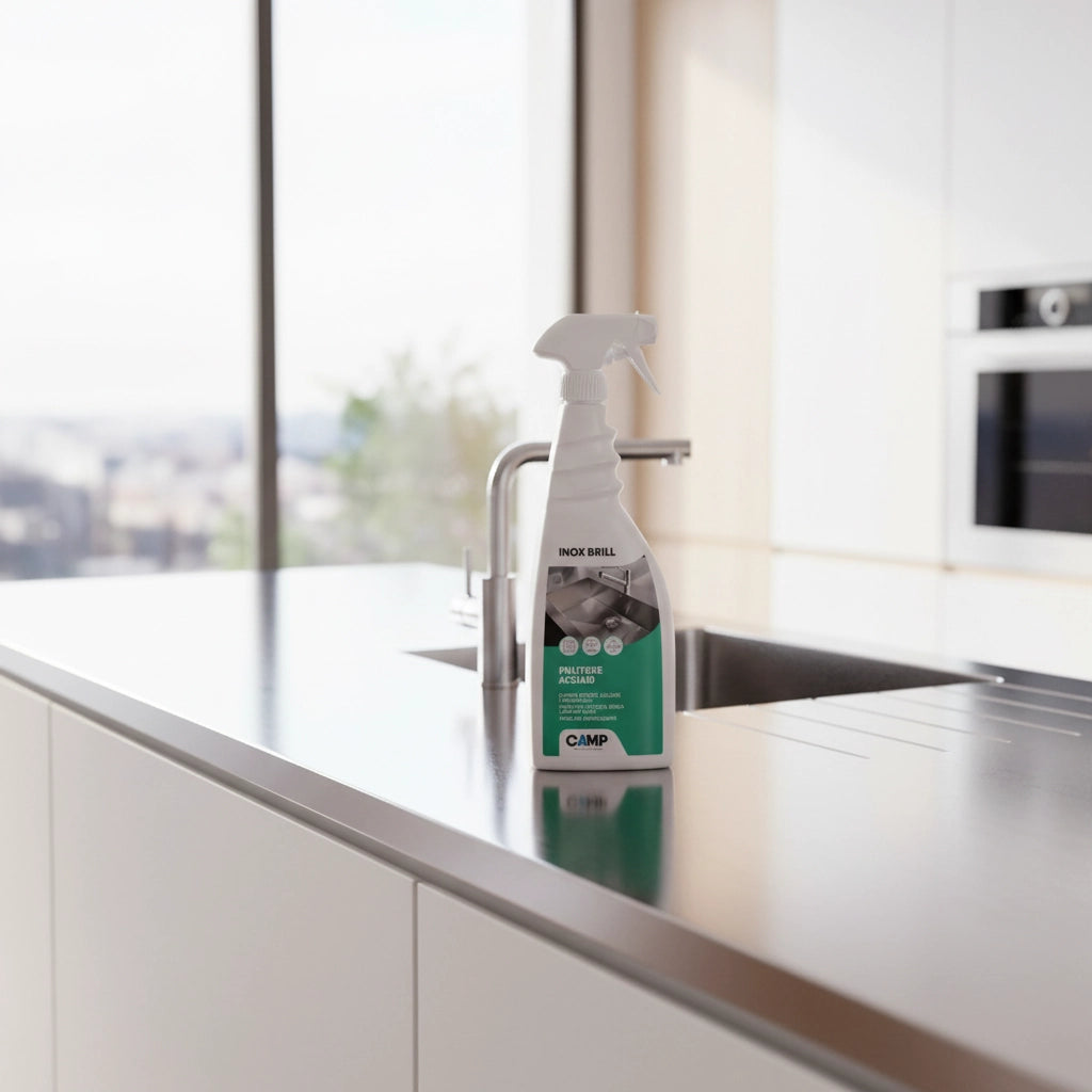 Kit 6 inox brill da 750 ml pulitore lucidante e protettivo per superfici in acciaio