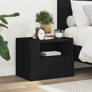 Comodino a Muro-Tavolino da notte sospeso Nero 45x30x35 cm 851507