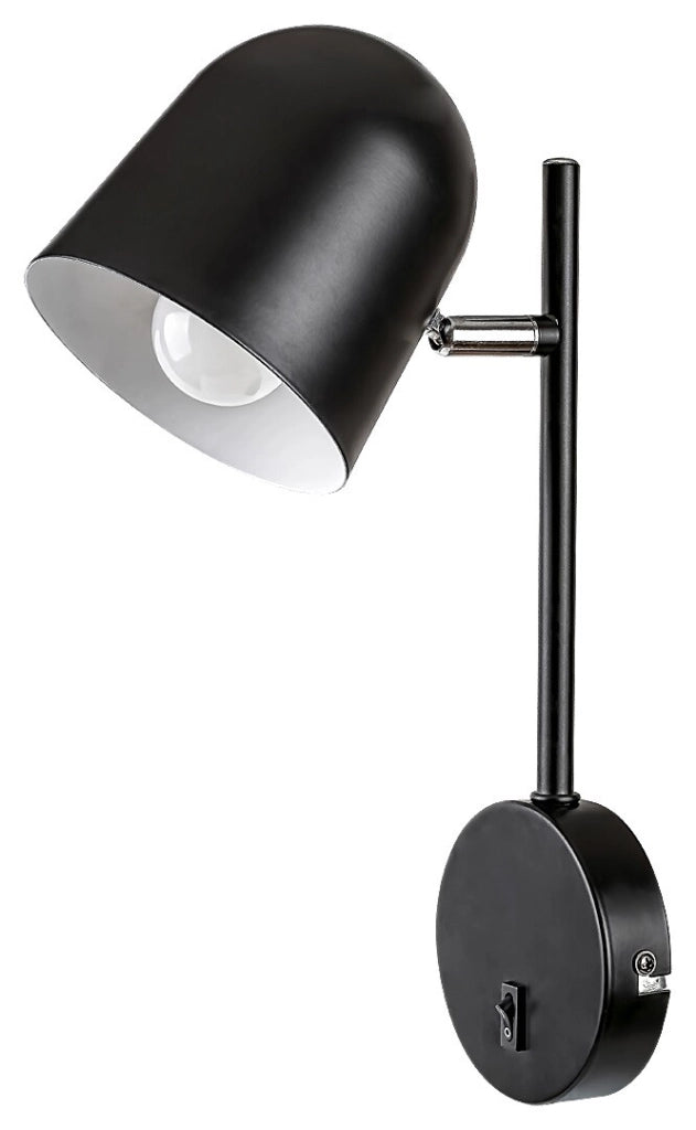 Applique Egon Rabalux nero opaco E14 con interruttore