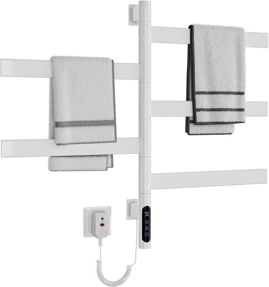 Asciugacapelli elettrico - Asciugacapelli per bagno - Comfort per il bagno - 180 gradi rotante - 67,5 x 45 cm - Bianco