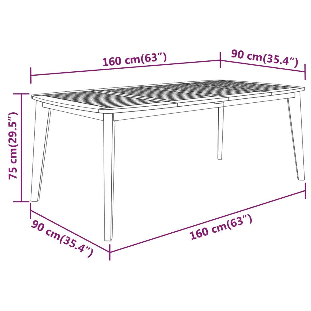 Set da Pranzo per Giardino 7 pz in Legno Massello di Acacia 3058004