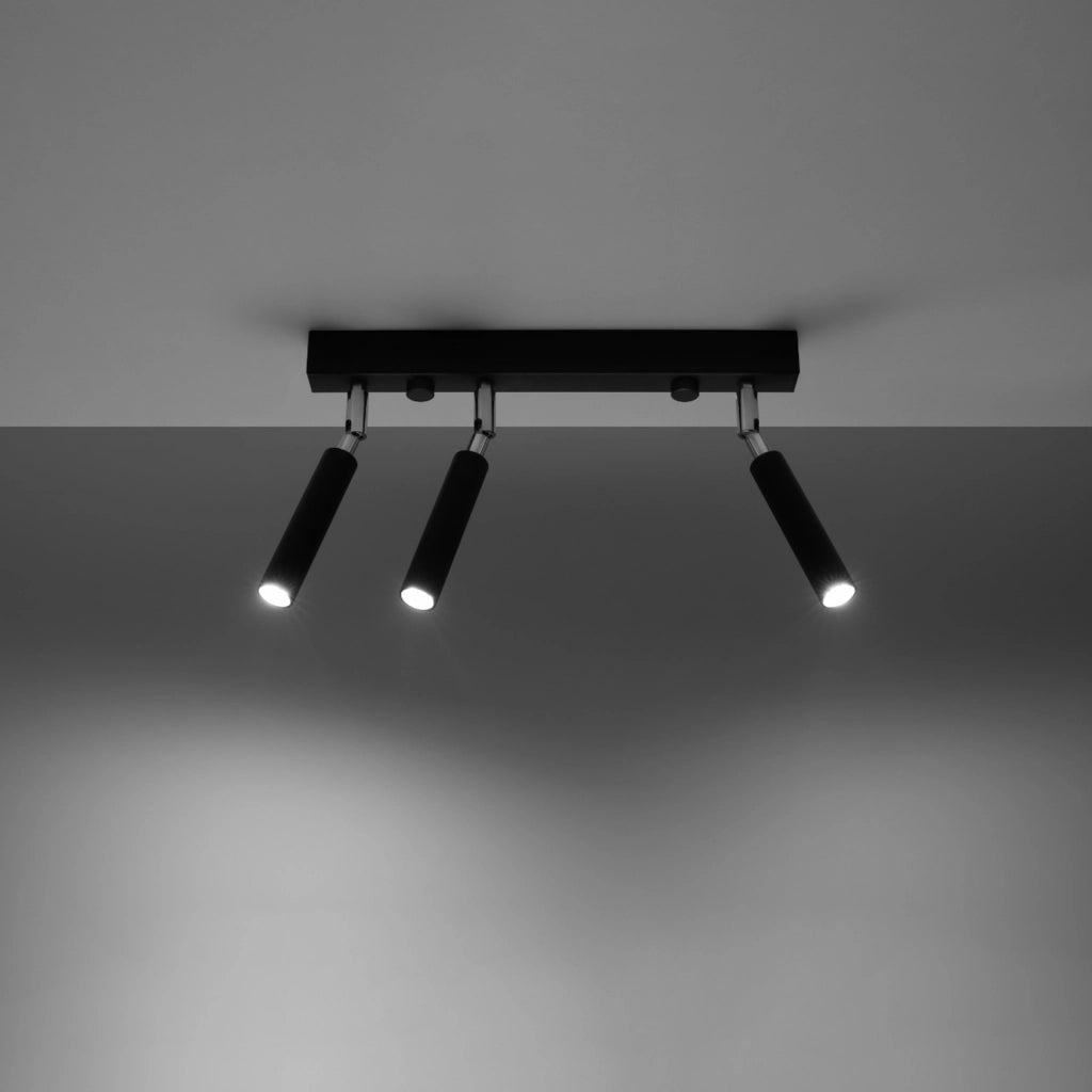 Plafoniera a barra OPTIMA 3 spot nera/cromo G9 Pure Lume