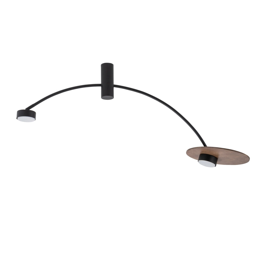 Plafoniera moderna HEFT 2xGX53 8W nero/legno metallo Nowodvorski