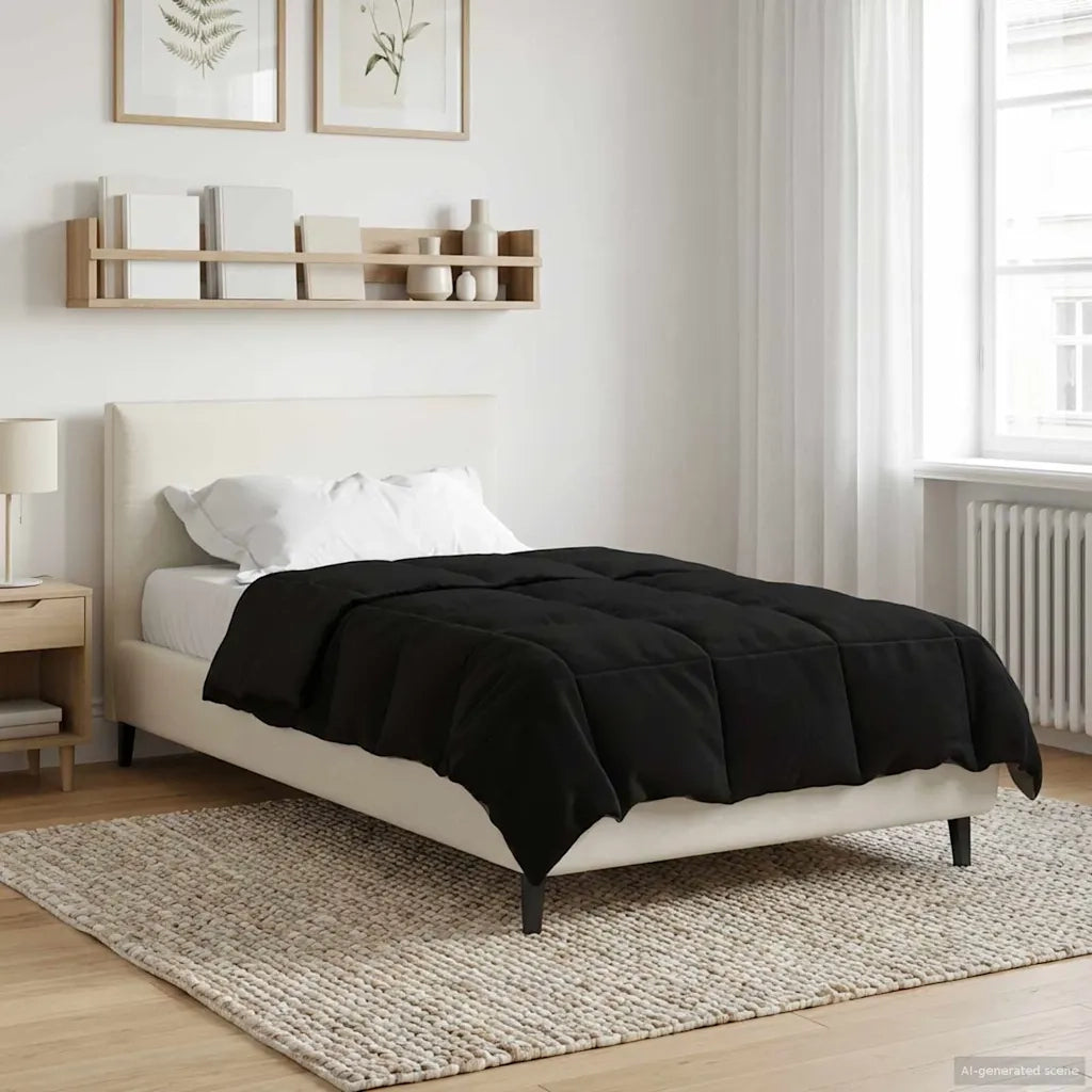 Piumone | Duvet Estivo Trapuntato Nero 135 x 200 cm Microfibra