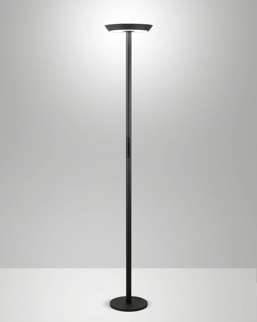 Lampada da terra Fizz a LED 50W integrato, struttura in alluminio e metacrilato, CCT regolabile 2700K-4000K, Antracite - Fizz