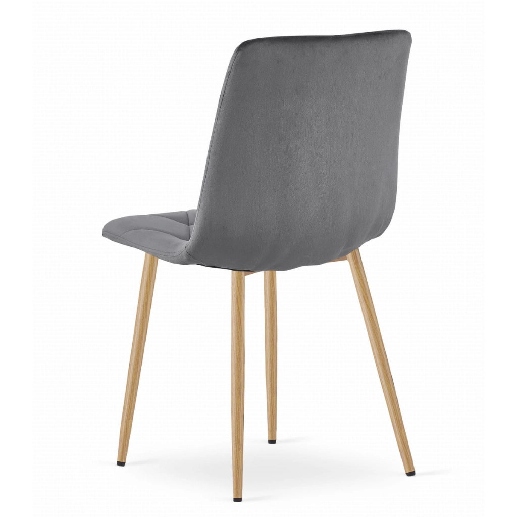 Set Sala da Pranzo Libra con Tavolo Quercia Sonoma e 4 Sedie Grigie