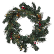 Festone Natalizio Sintetico con Luci LED ⌀ 60 cm di colore verde natale accessorio