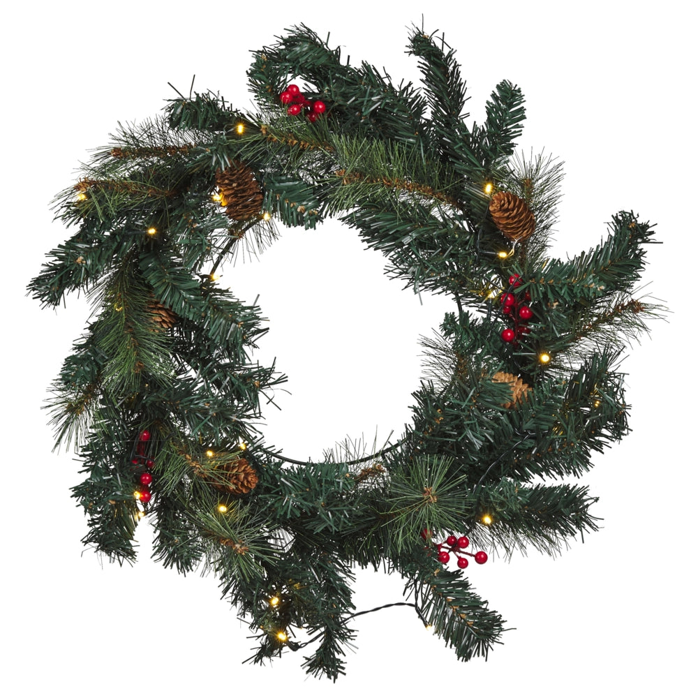 Festone Natalizio Sintetico con Luci LED ⌀ 60 cm di colore verde natale accessorio
