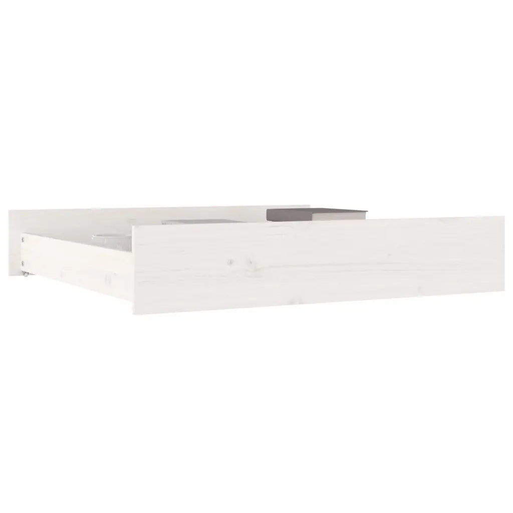 Cassettoni da Letto 2 pz Bianchi in Legno Massello di Pino 814975