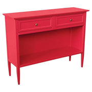 Madia credenza 2 cassetti 1 vano a giorno legno shabby rosso lampone 110x35x83 - Mobili 2G