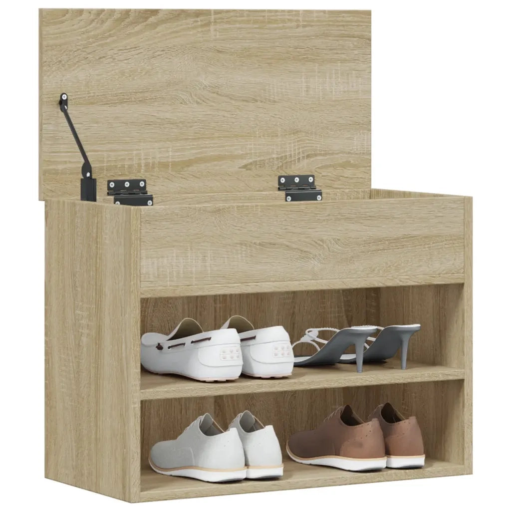 Panca Portascarpe Rovere Sonoma 60x30x45 cm in Truciolato 808741