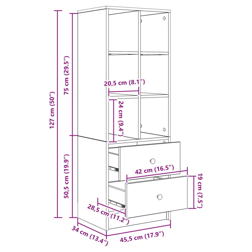 UnitÃ  di Scaffalatura Marrone Legno Vecchio Truciolare Media