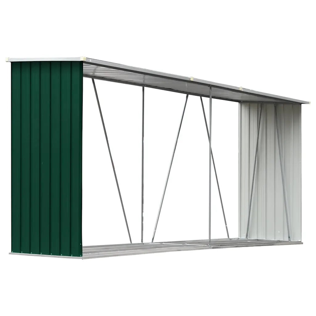 Capannone da Giardino in Acciaio Zincato 330x84x152cm Verde 47083