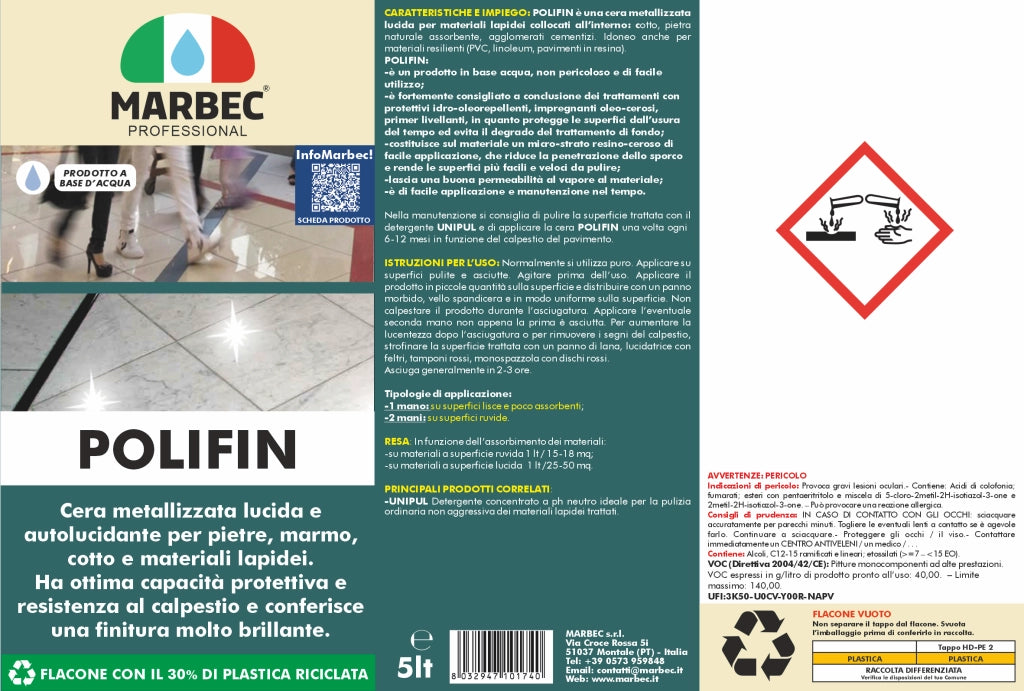 Cera metallizzata POLIFIN   5LT