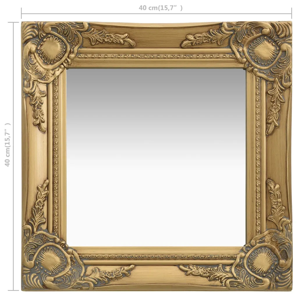 Specchio da Parete Stile Barocco-Specchio a Muro-Specchio Decorativo 40x40 cm Oro