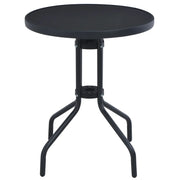 Tavolo da Giardino Nero 60 cm in Acciaio e Vetro 47252